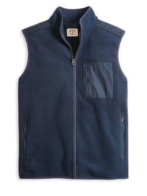 Brooks Brothers Red Fleece Mixed-media Full-zip Polar Fleece Vest