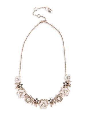 Marchesa Goldtone, Mother-of-pear & Crystal Necklace