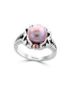 Effy 925 Pearl Sterling Silver & 18k Rose Goldplated Ring