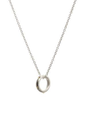 Dogeared Karma Sterling Silver Ring Pendant Necklace