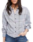 Free People Plaid Button-front Shirt