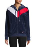 Tommy Hilfiger Performance Velour Zip Front Sweater