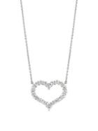 Morris & David 14k White Gold & Diamond Heart Pendant Necklace - 2 Tcw