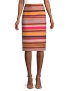 Lord & Taylor Striped Stretch-cotton Midi Pencil Skirt