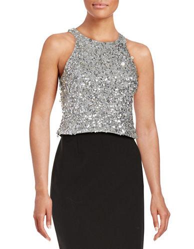 Adrianna Papell Sequined Halter Top