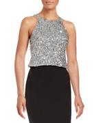 Adrianna Papell Sequined Halter Top