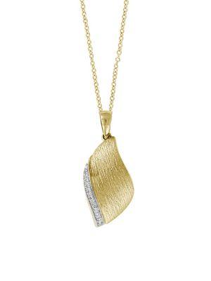 Effy 18k Yellow Gold And Diamond Pendant Necklace