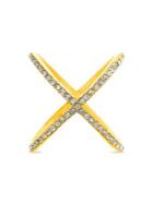 Lord & Taylor Crystal Cross Over Ring