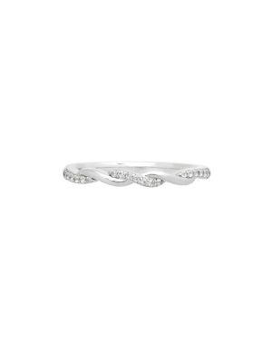 Lord & Taylor White Topaz And Sterling Silver Twist Band Ring