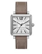 Marc Jacobs Vic Polished Stainless Steel Leather-strap Analog Watch