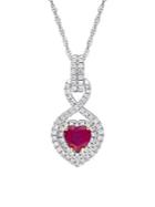 Sonatina 14k White And Yellow Gold, Ruby And Diamond Infinity Necklace
