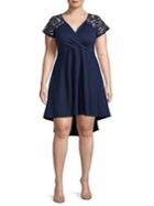 Quiz Plus Lace-trimmed A-line Dress