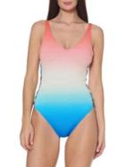 Bleu Rod Beattie One-piece Horizon Ombre Lace Swimsuit
