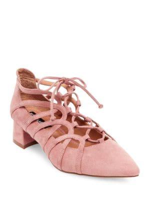 Design Lab Faux Suede Lace-up Heels
