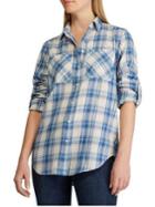 Lauren Ralph Lauren Petite Relaxed-fit Cotton Button-down Shirt