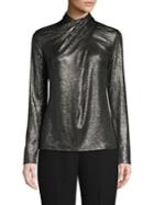 Elie Tahari Keilani Foil Twist Top
