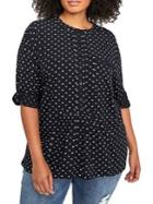 Addition Elle Love And Legend Plus Printed Roll-up Sleeve Blouse