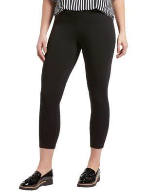 Hue Wide Waistband Cotton Blend Capri Leggings