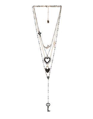 Bcbgeneration Keys To My Heart Crystal Multi Chain Necklace