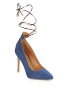 Nine West Ebba Denim Ankle-wrap Pumps
