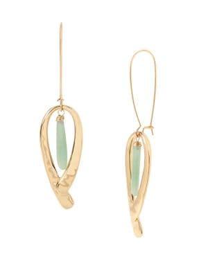 Robert Lee Morris Collection Jade And Goldtone Wishbone Earrings