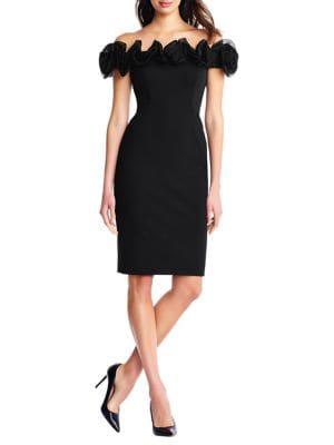 Aidan By Aidan Mattox Off-the-shoulder Ruffle Dress