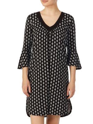 Ellen Tracy Geometric Bell Sleeve Tunic