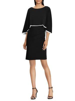 Lauren Ralph Lauren Petite Jersey Cape Dress