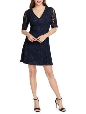 Rachel Rachel Roy Audry V-neck Lace Fit-&-flare Dress