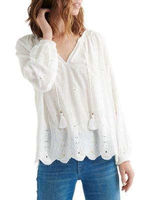 Lucky Brand Eyelet Cotton Top