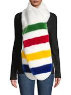 Hudson's Bay Company Striped Faux-fur Stole