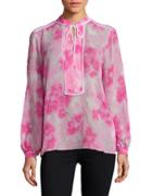 Ellen Tracy Textured Tie-accented Blouse