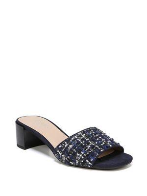 Franco Sarto Ramy Textured Fabric Block Heel Sandals