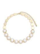Design Lab Goldtone And Faux Pearl Collar Necklace