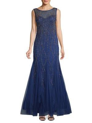 Xscape Beaded Mermaid Gown
