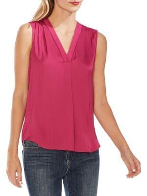 Vince Camuto Mystic Blooms Rumple V-neck Blouse