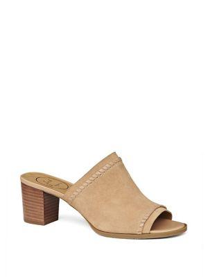 Jack Rogers Campbell Suede Block Heel Sandals