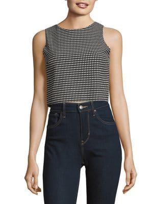 Design Lab Sleeveless Jacquard Crop Top