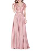 Glamour By Terani Couture Sequin Embellished Pleated Gown