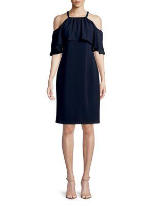 Vince Camuto Cold-shoulder Overlay Dress