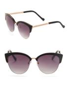 Jessica Simpson 55mm Link Temple Clubmaster Cat Eye Sunglasses