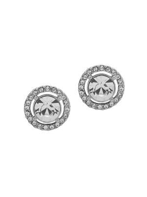 Givenchy Silvertone And Crystal Stud Earrings