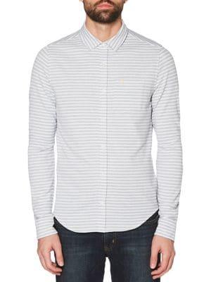 Original Penguin Stripe Knitted Twill Shirt