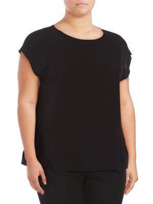 Lord & Taylor Plus Short-sleeve High-low Top