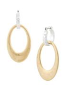 Lucky Brand April Chase Two-tone Hoop Earrings