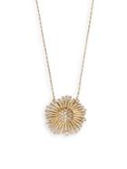 Vince Camuto Vintage-look Goldtone & Crystal Flower Pendant Necklace