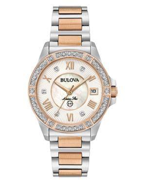 Bulova Marine Star Two-tone Stainless Steel & Diamond Bracelet Watch