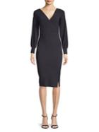 Chiara Boni La Petite Robe V-neck Puff-sleeve Dress