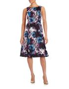 Adrianna Papell Sleeveless Floral Fit-and-flare Dress