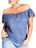 City Chic Plus Sweetie Bow Off-the-shoulder Top